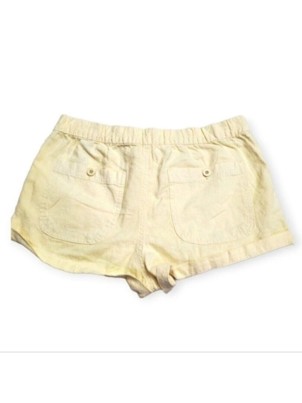 NWT Harlow Coastal Linen Cotton Blend Shorts Yellow M - Picture 2 of 14
